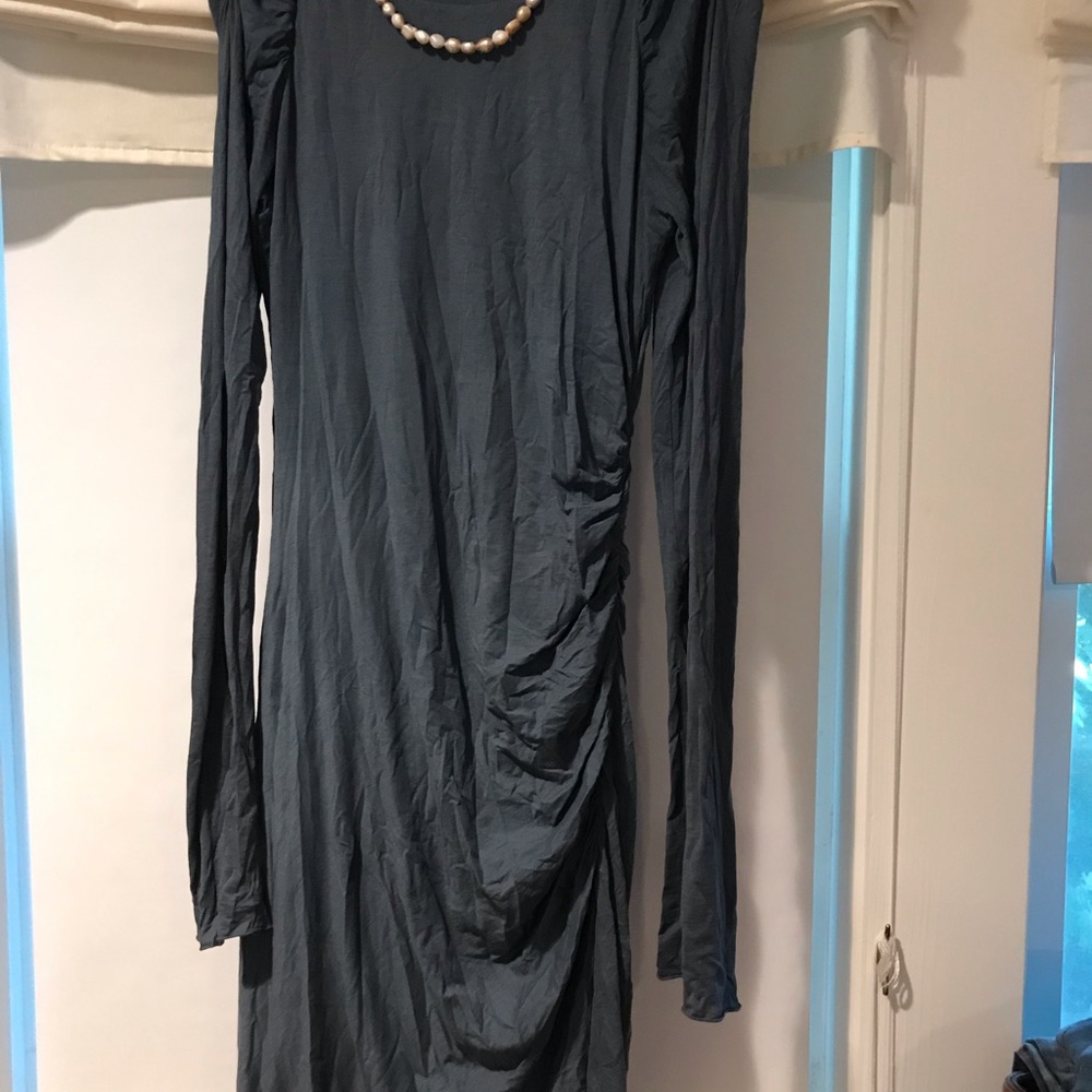 Velvet by Graham midi gray gathered dress - Picture 4 of 8
